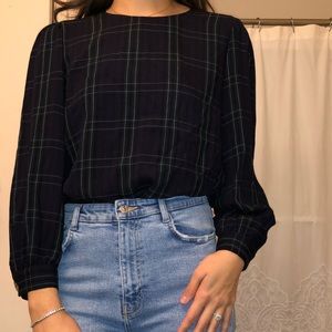 NAVY ZARA TOP SIZE MEDIUM